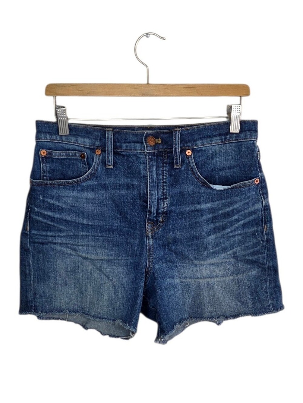 Madewell High-Rise Denim Jean Cut Off Shorts Size 27 4" Inseam Casual Summer